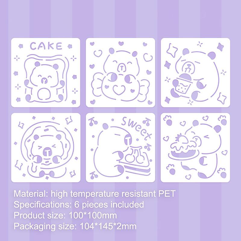 

6 листов симпатичных выдолбленных капибара картины штампы трафареты сделай сам скретч штамп картина шаблон ручная роспись шаблон A3