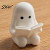 Cute Ghost Table Decor 3D Printed Halloween Figurine, Spooky Resin Statue, Funny Desktop Tray Reading Figurine Decor, Tabletop Centerpiece for