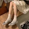 Retro Silver Sports Ballet Mary Jane Women's Shoes 2025 New Platform Casual Versatile Flat Velcro Single Shoes
