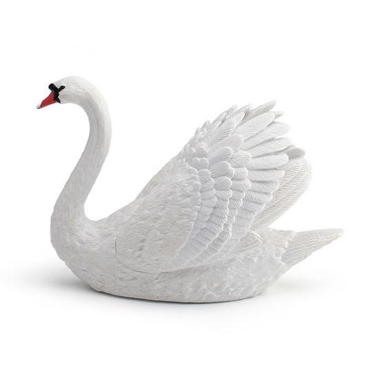 Simulation Swan Model White Swan Figurine Miniature Farm Animal Educational Toy Realistic Poultry Decoration Ornament