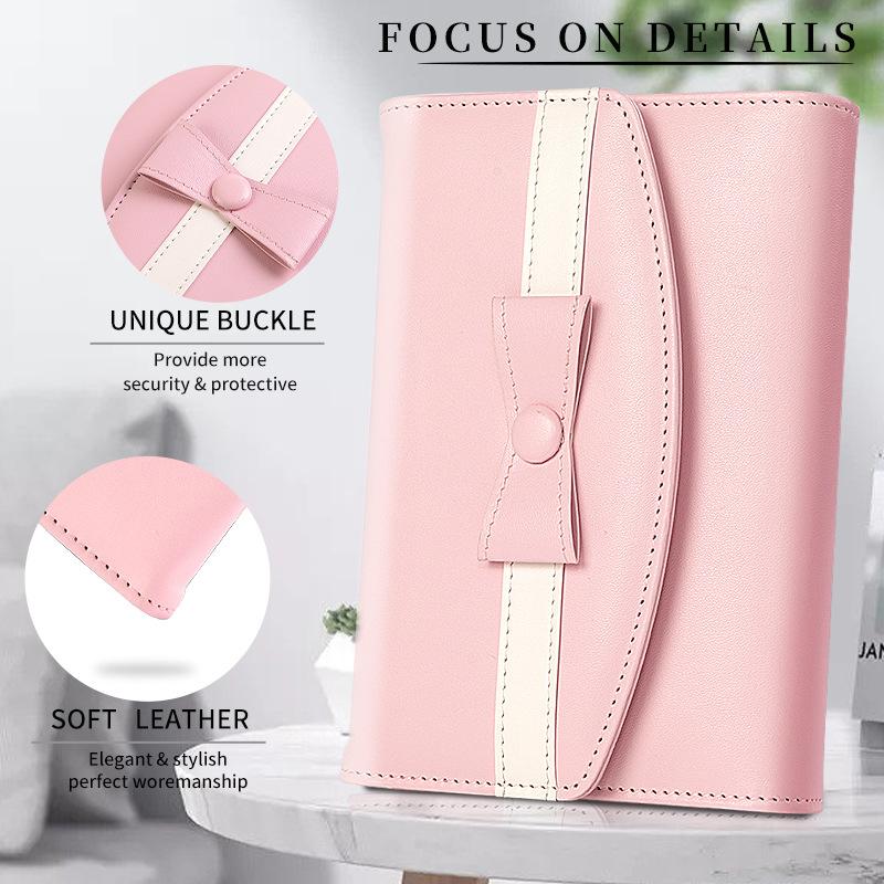 A6 PU Leather Budget Binder Notebook Cash Envelopes System Set with Binder Pockets For Money Budgets Saving Bill Organizer Gifts