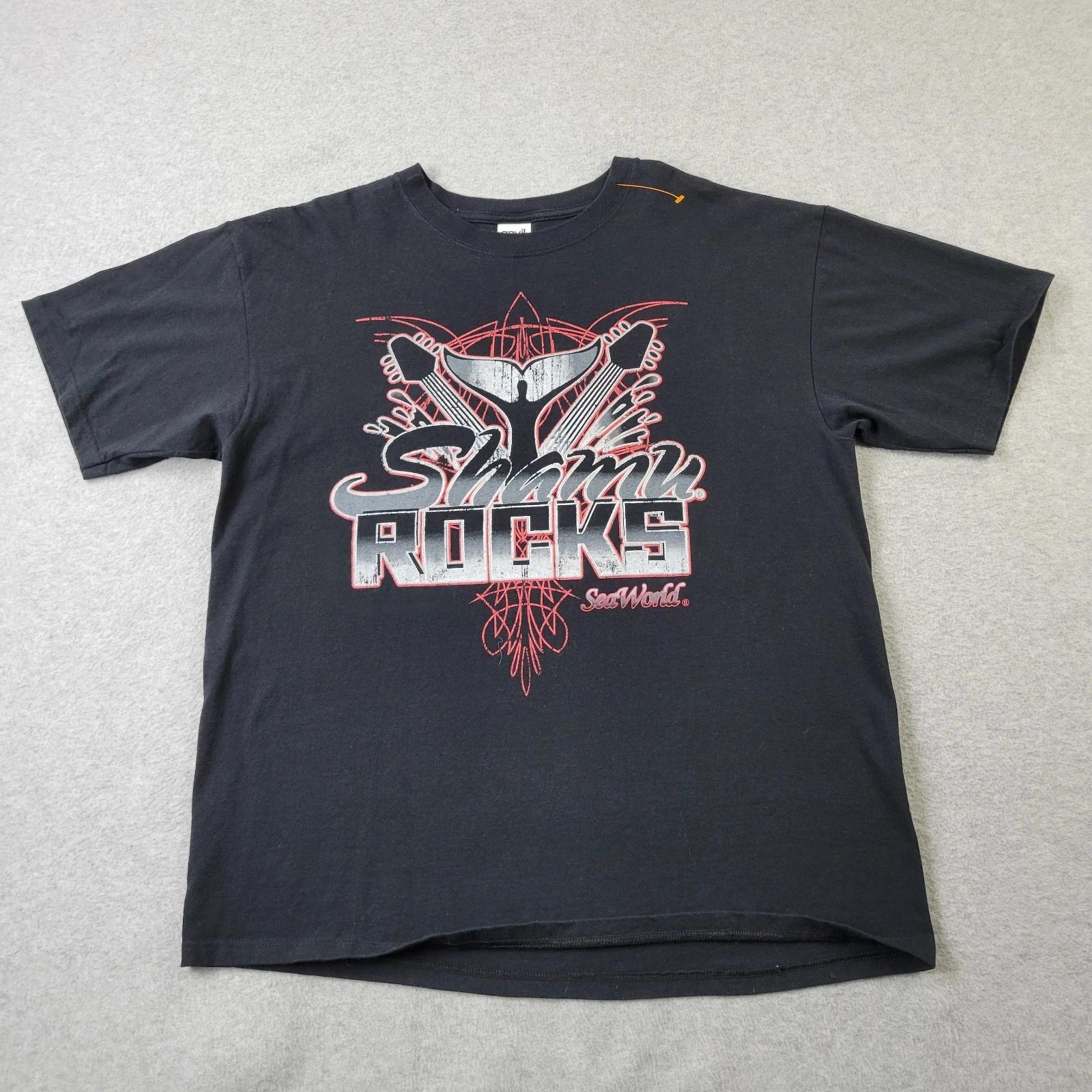 

Shamu Rocks Shirt Mens XL VTG Y2K Black SeaWorld Graphic L