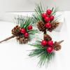 10 Stück Hängende Ornamente Weihnachtsdekoration Simulation Äste DIY Weihnachts-Kranz Künstliche Kiefernzapfen-Stecker Feiertagsdekoration Bastelbedarf
