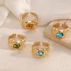Fashion Liquid Wind Crystal Opened Rings Set for Women Punk texture Irregular Personality Finger Ring Party Daily Jewelry
