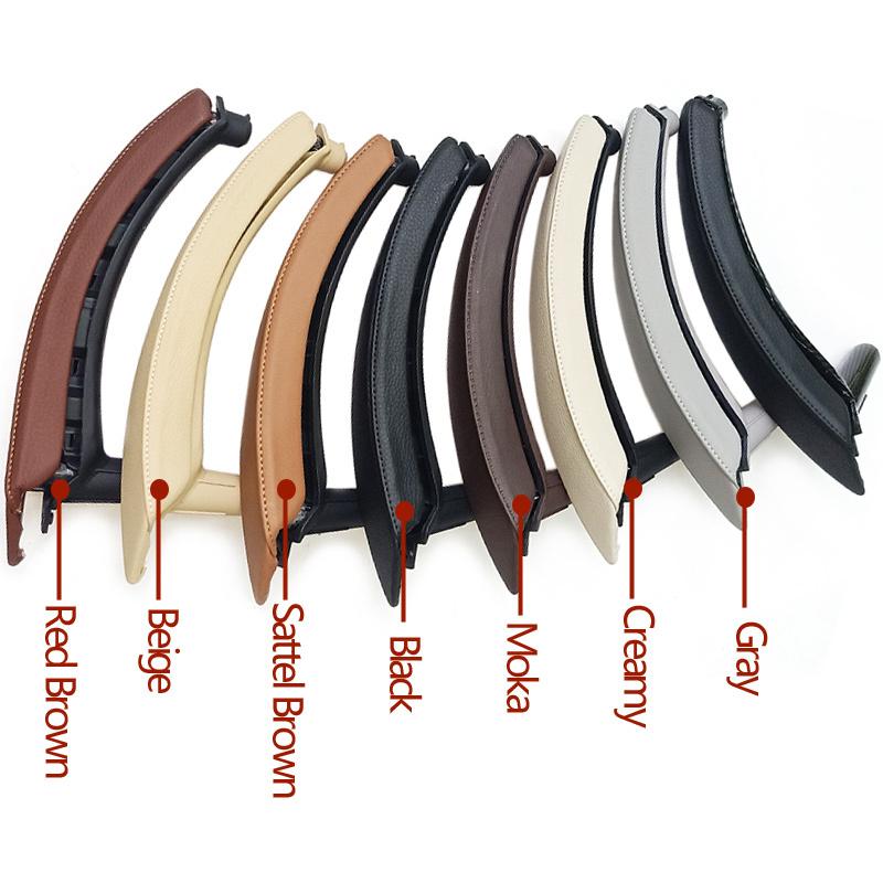 LHD Upgraded Interior Door Handle with Leather Cover Assembly Full Set For BMW X5 X6 E70 E71 E72 2007-2014