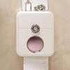Plastic Double Layer Tissue Box Punch Free Wall Mounted Toilet Paper Storage Box Large Capacity Space Saving Toilet Paper Holder