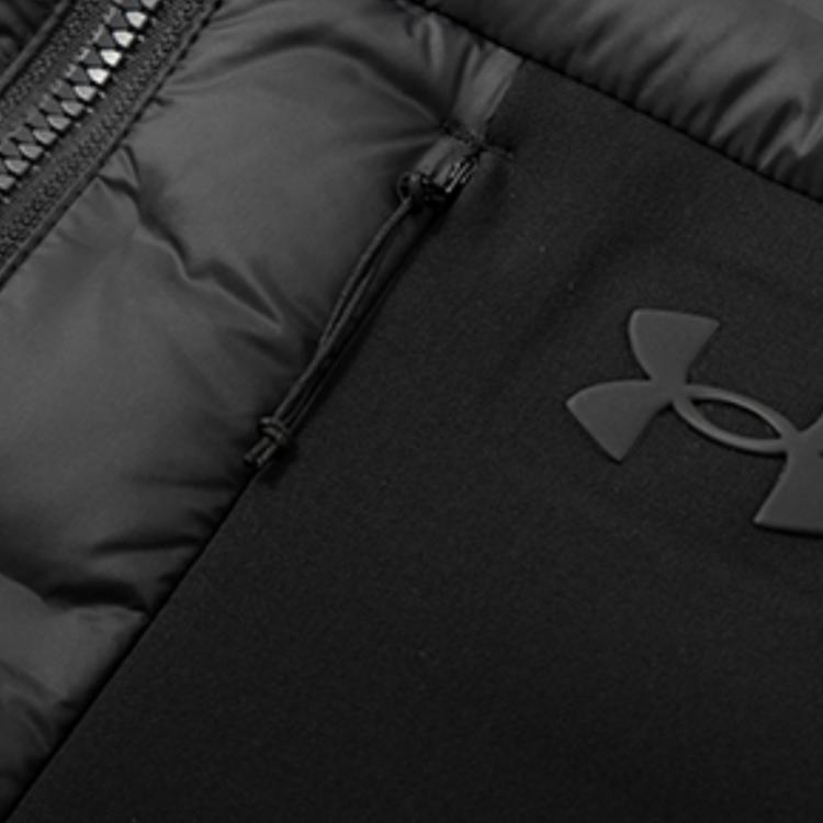 Under Armour Urban Outdoor Hiking Walking Series Breathable Windproof Warm Stand Collar Down Jacket Women Outerwear Black 14322136D-0020