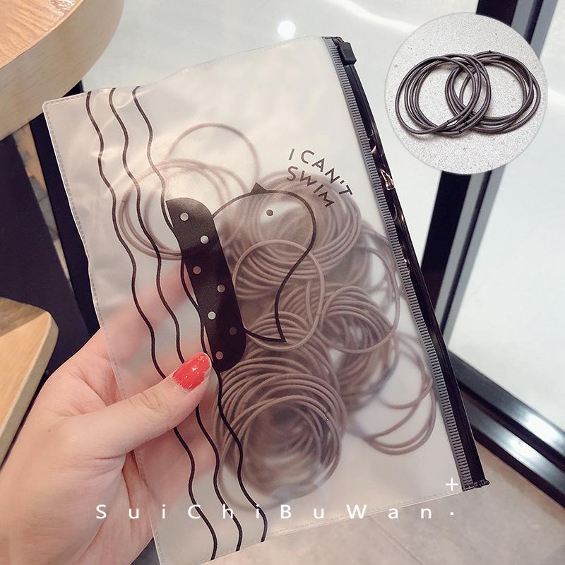 Korean Style Simple Elastic Hair Tie – Small, Thin High Elastic Band for Girls, Basic Hair Ring Headwear