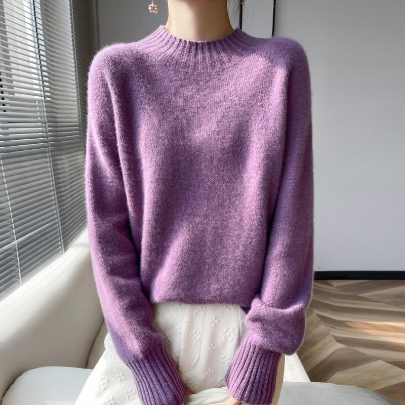 Women's Cashmere Sweater Qinghe Cashmere 30% Cashmere 70% Wool Autumn and Winter Pullover Warm and Fashionable