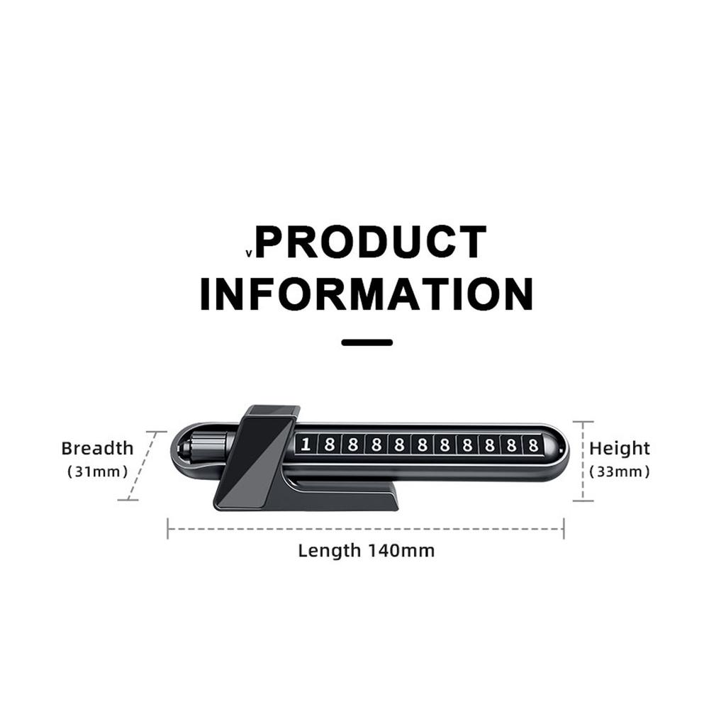Temporary Parking Card Magnetic Car Phone Number Plate Solar Energy Car Accessories with LED Light Parking Phone Number Plate