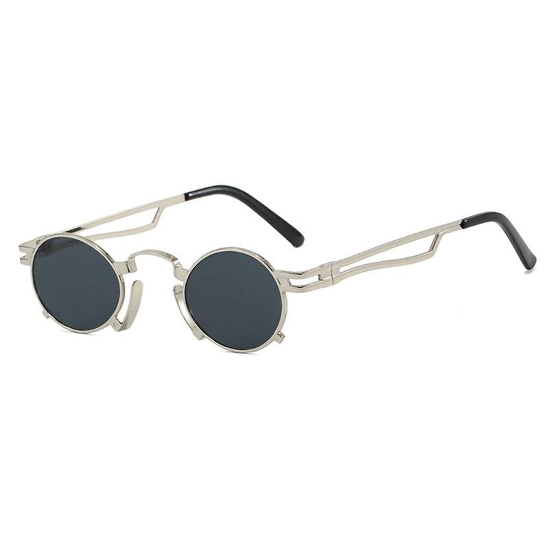 

Retro Punk Round Sunglasses Small Frame Unisex New Trendy Vintage Metal Eyewear Designer Shadow for Women UV400 Protection only 1pcs sunglasses