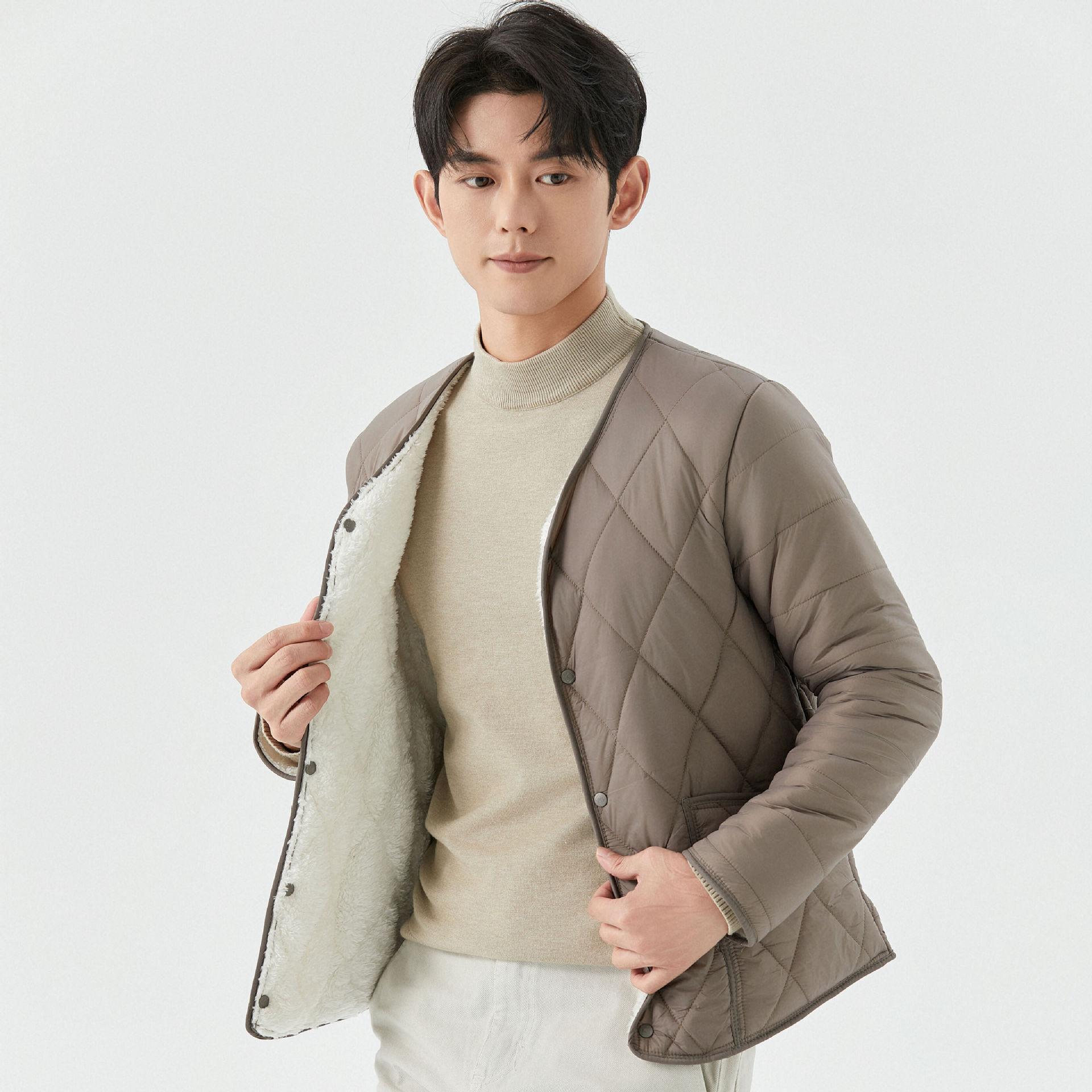 

GMXIA Мужская зимняя короткая куртка из овечьего флиса для папы, утепленная куртка с флисовой подкладкой, теплая верхняя часть для мужчин, куртки и пальто XXXXL