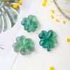 1PC Natural Crystal Green Fluorite Lucky Four Leaf Clover Pocket Ornament DIY Jewelry Household Supplies