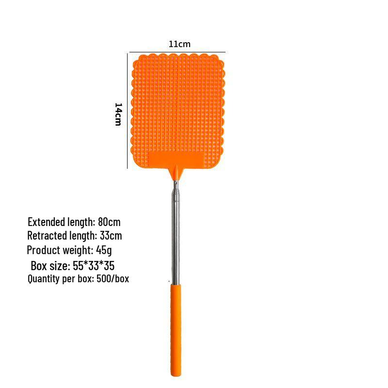 Portable Unbreakable Stainless Steel Retractable Square Fly Swatter for Household Use