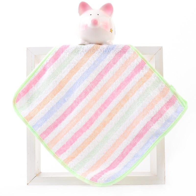 

1Pc 25x25cm Rainbow Colorful Striped Cotton Soft Water Absorbent Bathroom Children Kids Baby Square Face Towel 25x25cm зелёный