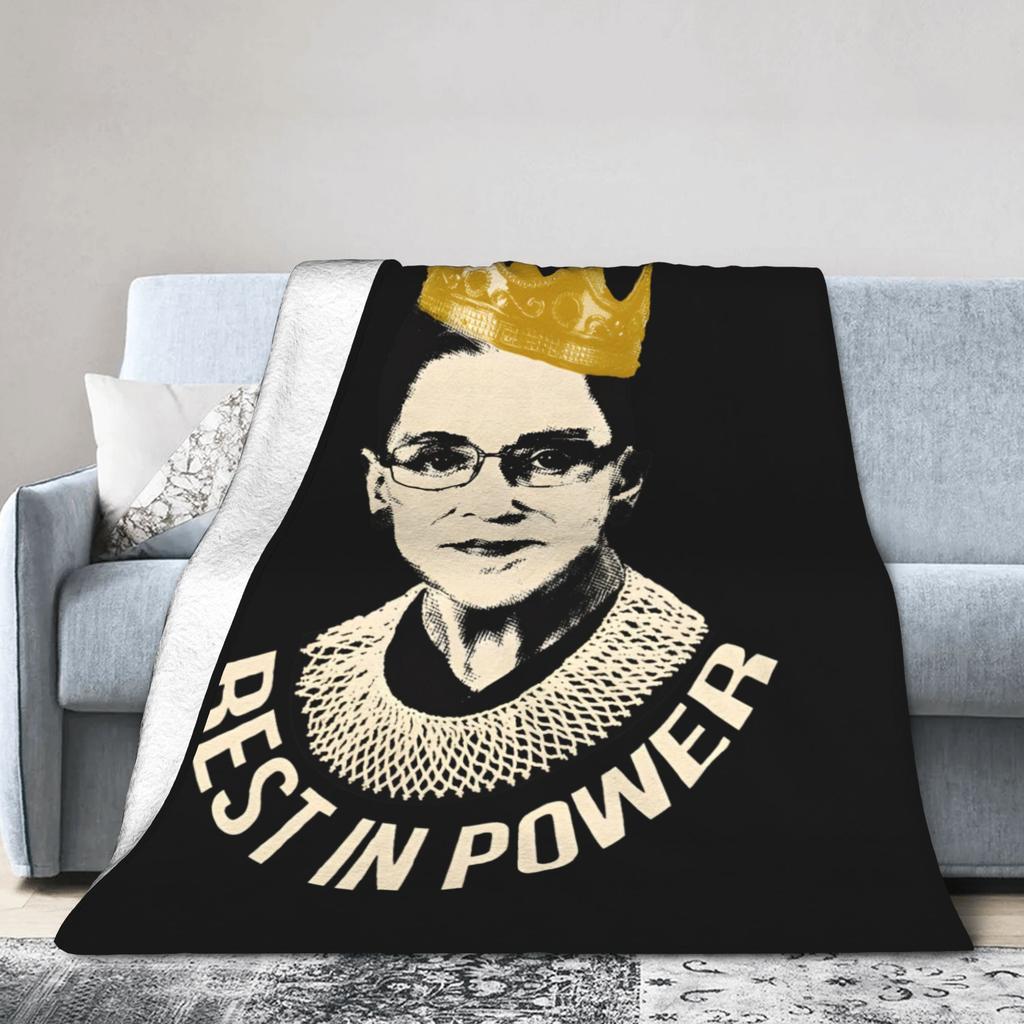 Rest in Power Ruth Bader Ginsburg Blankets Flannel Textile Decor Portable Super Warm Throw Blanket for Home Office Quilt