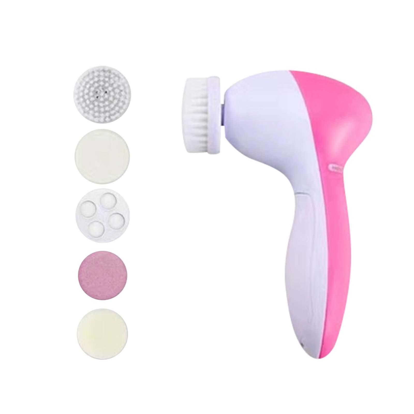 

Щетка для очищения лица 5 в 1 — набор водонепроницаемых кистей для вращения лица, глубокое очищение, нежное отшелушивание, удаление черных точек, массаж лица и тела