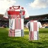Summer Men's American Flag Themed Striped Printed Short-sleeved T-shirt, Suitable for Fans and Street Fashion