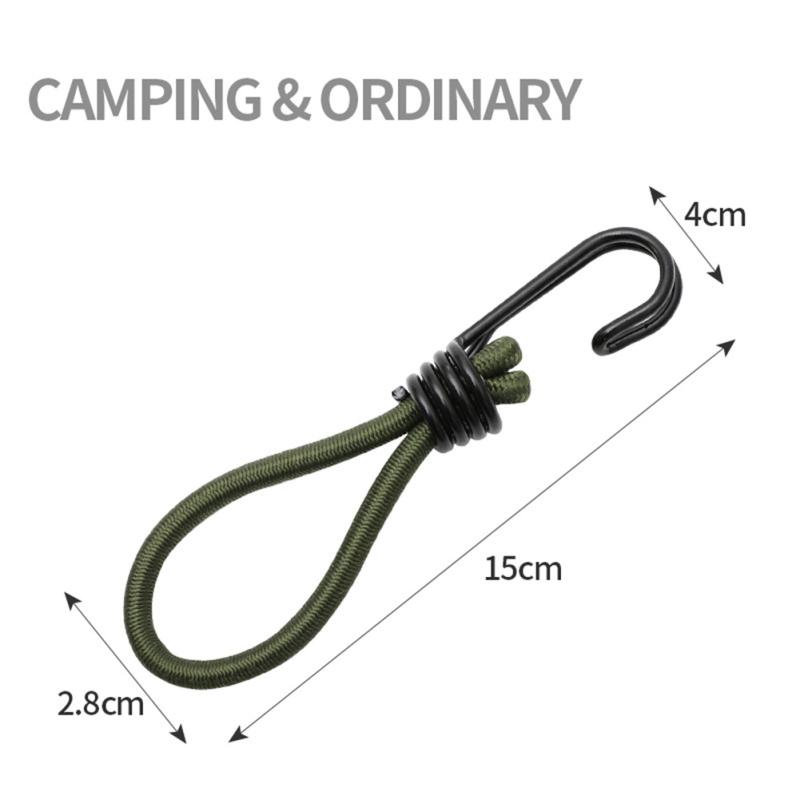 

Outdoor Tent Elastic Buckle Latex Elastic Rope Camping Tent Canopy Windproof Rope Buckle Ground Olive