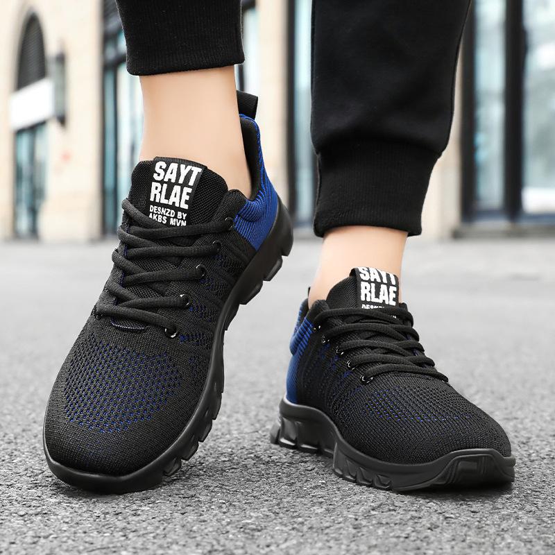Men's shoes new breathable sneakers fly-woven mesh running shoes light and comfortable shoes men's shoes versatile light mouth single shoes