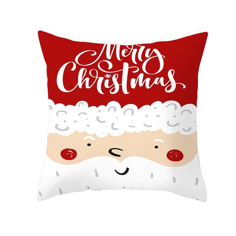 Polyester Peach Skin Christmas Cushion Cover 18" For Sofa Decor**