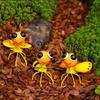 Outdoor Patio Bee Art Small Cute Bumble Bee Garden Statue Outdoor Metal Bee Sculpture Lawn Yard Art Ornament for Backyard Table