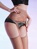 Sexy High Waist Lace 2 In 1 Pantyhose Fashion Hollow Out 8D Oil Shiny Glossy Tights Sheer Stocking Exotic Open Crotch Pantyhose