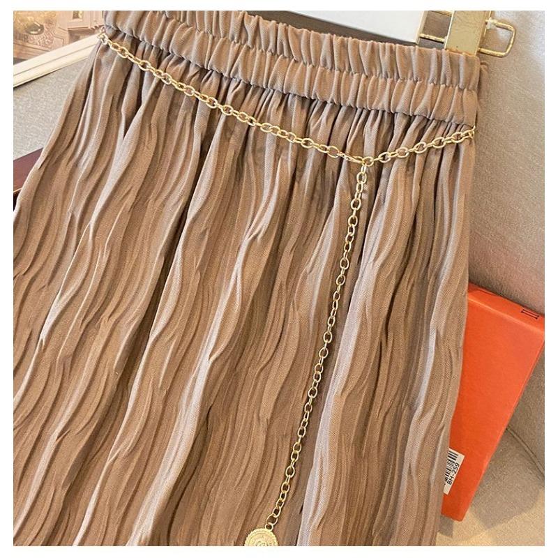 Elegantní černá sukně s vysokým pasem a záhyby pro ženy