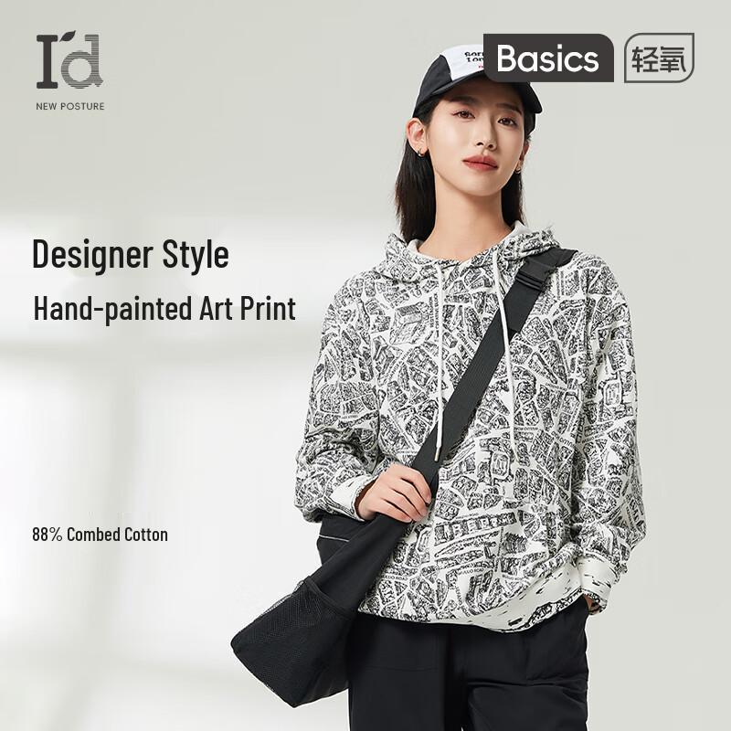 Aidi Women s Artistic Print Drawstring Hoodie 2XL