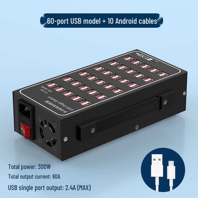 High-Power USB Multi-Port Charging Station - Desktop Mobile Charger & Power Strip