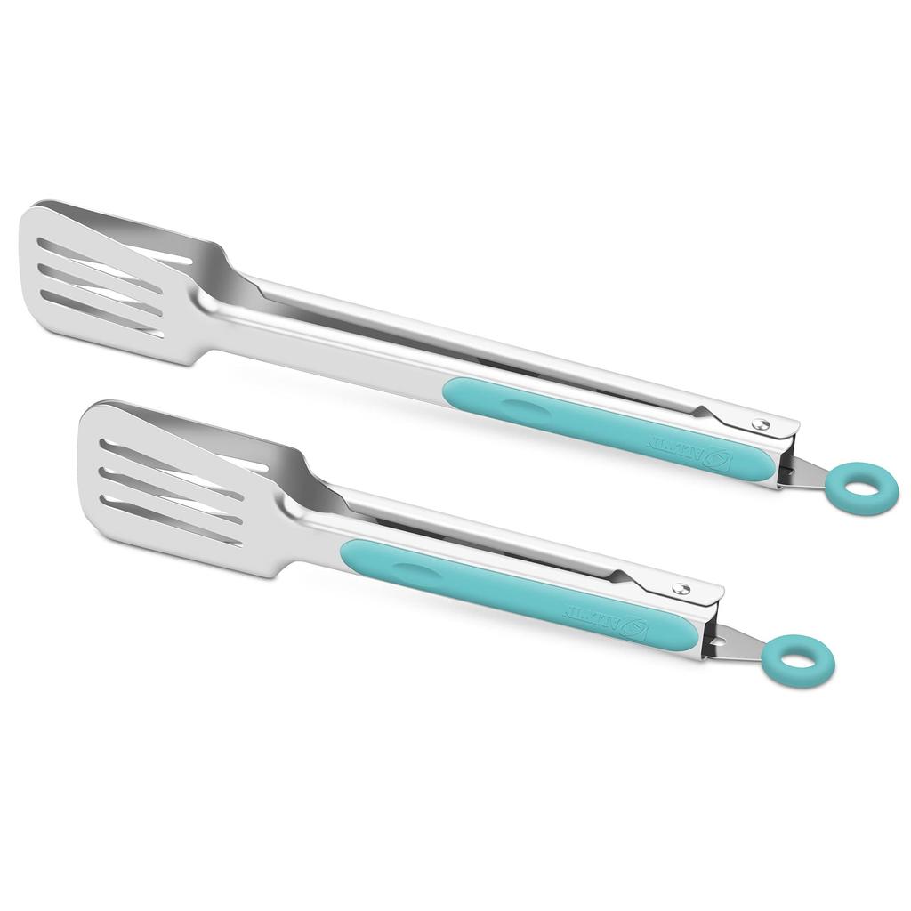 1 stainless steel barbecue tongs - non-slip long handle, suitable for grilling, baking, salads, and ice cubes, kitchen utensils