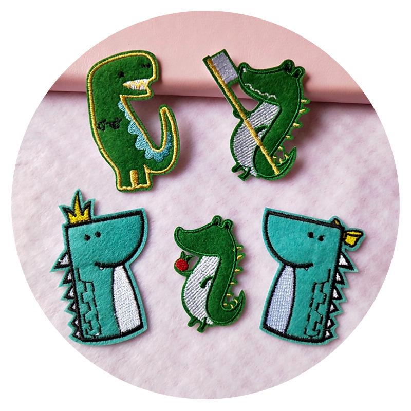 Cute Dinosaur Cartoon Embroidered Patch for Clothing & Jeans DIY Decoration