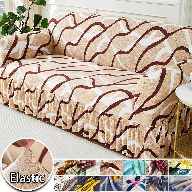 Elastischer Sofabezug für Wohnzimmer, bedruckter Sofabezug, L-förmiger Sofabezug, Möbelschutzbezug, Schlafzimmer, Heimdekoration, Couchbezug
