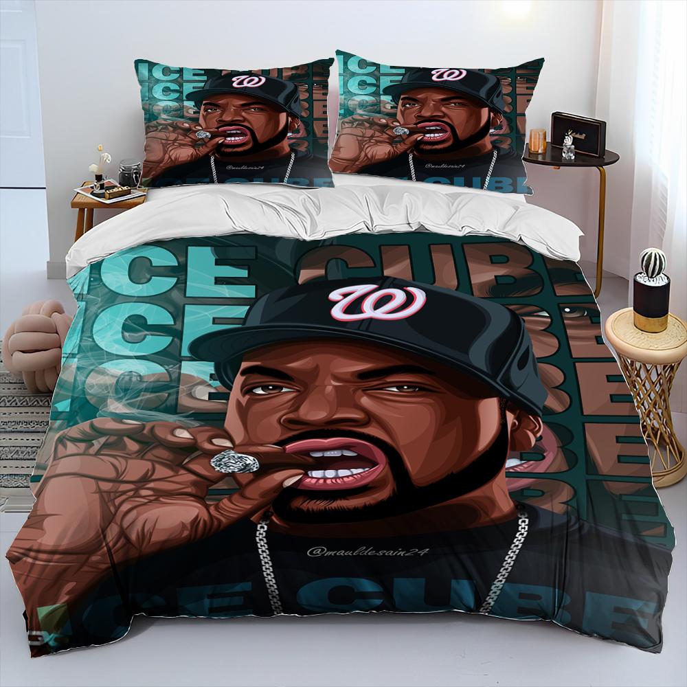 Hip Hop Art Rapper Legend Star Comforter Bedding Set,Duvet Cover Bed Set Quilt Cover Pillowcase,king Queen Size Bedding Set kids
