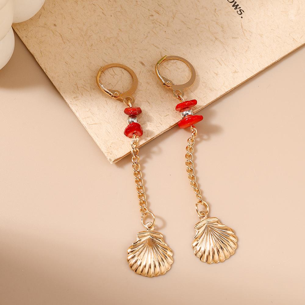 Cute Conch Starfish Shell Drop Earrings for Women Girls Boho Pearl Earrings Summer Beach Jewelry Gifts