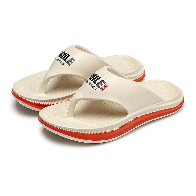 

Мужские шлепанцы для летней носки, противоскользящие и устойчивые к запаху, с фиксацией на ноге, сандалии оверсайз, пляжные сандалии, увеличивающие рост 44-45 бежевый