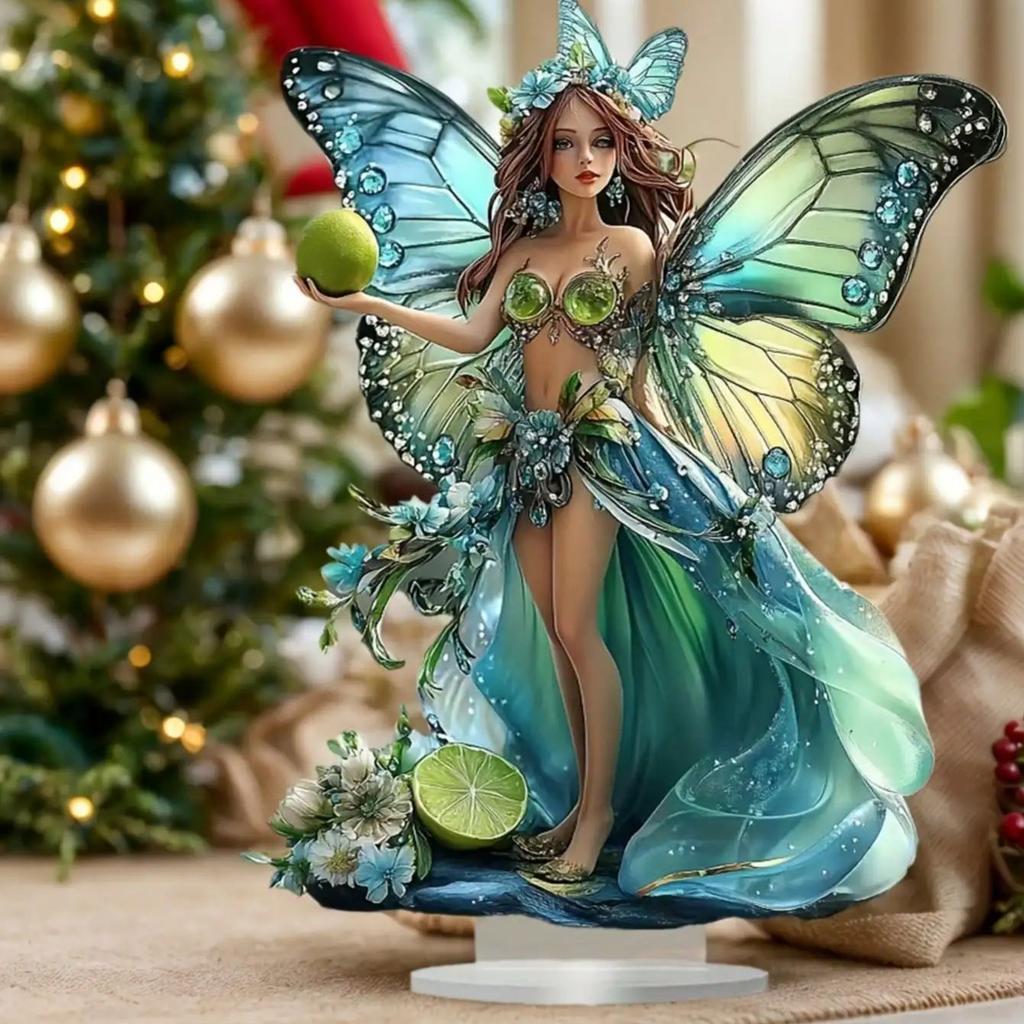 1pcs2D Bohemian Style Butterfly Fairy Statue Decoration - Forest Themed Decoration, Perfect for Bedroom and Living Room Decora