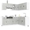 Kitchen Cabinet Set, Porto, 11-Piece, Concrete Gray