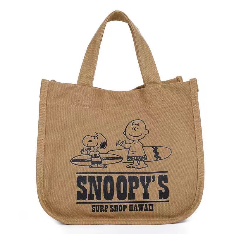 

Canvas bag Cartoon letter handbag Bento bag Mommy bag Baby bag Portable mother and baby bag Student commuter bag Female