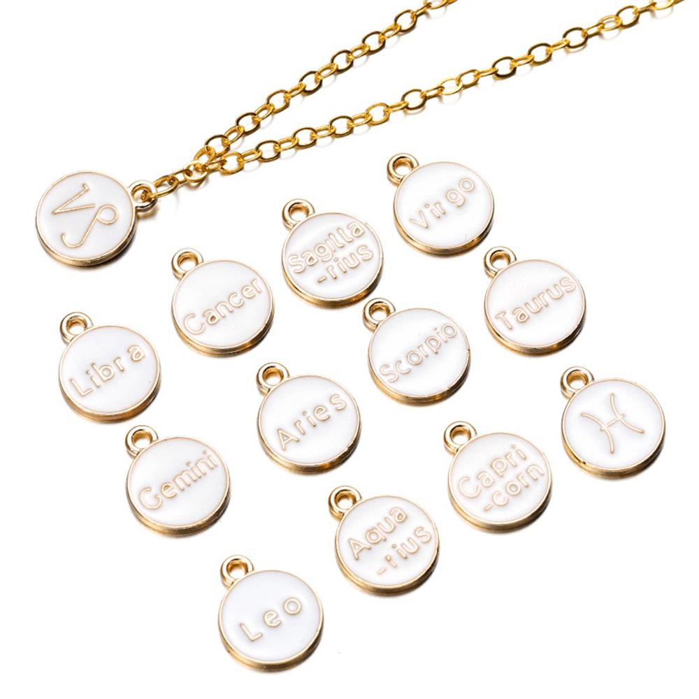 12Pcs/Lot 12 Constellations Charms Enamel Charms Letters Handmade Pendant for DIY Bracelet Necklace Pendants Jewelry Making