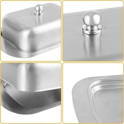 Food Grade Stainless Steel Butter Dish with Lid BPA-Free Butter Storage Box Butter Keeper Butter Box Butter Tray Kitchen Use