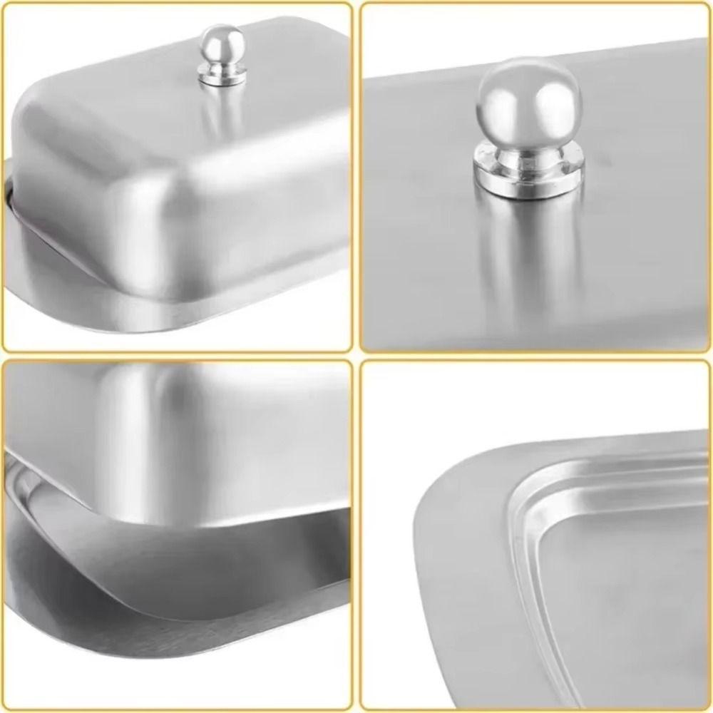 Food Grade Stainless Steel Butter Dish with Lid Butter Storage Box Butter Tray  Kitchen Use
