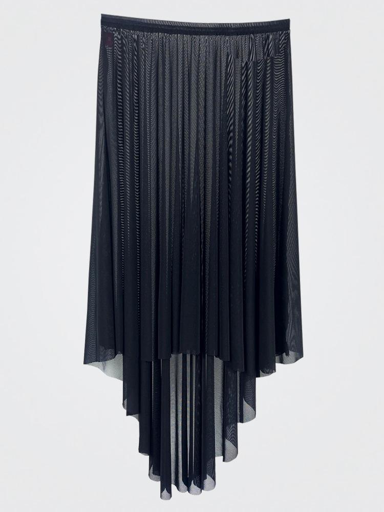 Women s Ballet Mesh Skirt: Asymmetrical Gauze Dance Practice Wear чёрный