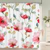 Waterproof Shower Curtains European Flowers 3D Bathroom Curtains With Hooks Printing Decoration 180*240Cm Washable Bath Screen