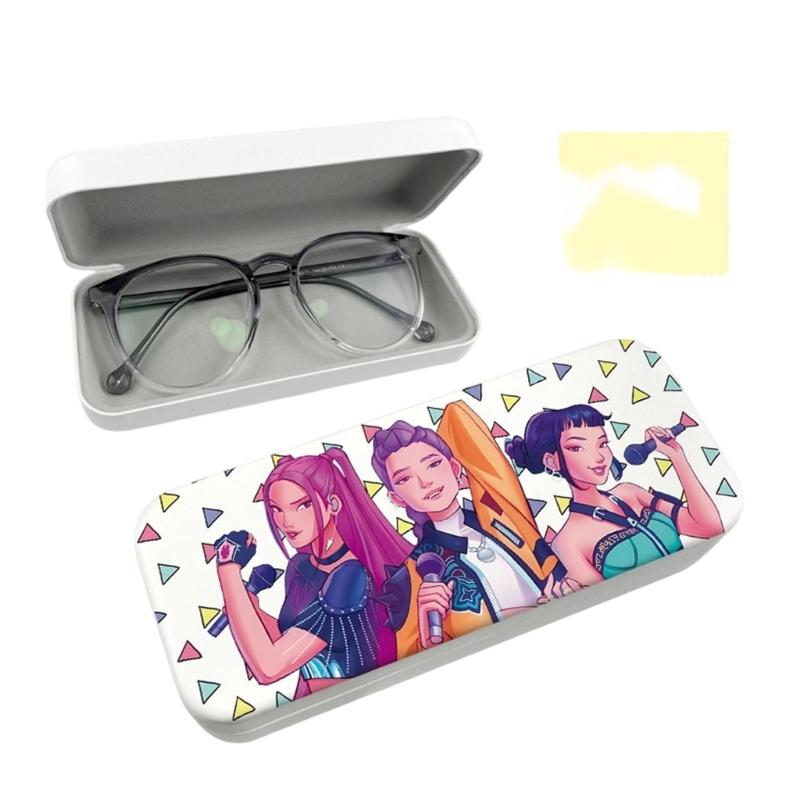 Anime PU Leather Glasses Case Witch Hunters Design Soft Lining for Scratch Prevent Eyewear Holder for Daily Travel Use