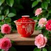 Vibrant Ceramic Gaiwan Tea Set: Two-Piece Kung Fu Tea Bowl for Ladies, Perfect for Fresh, Individual Brewing