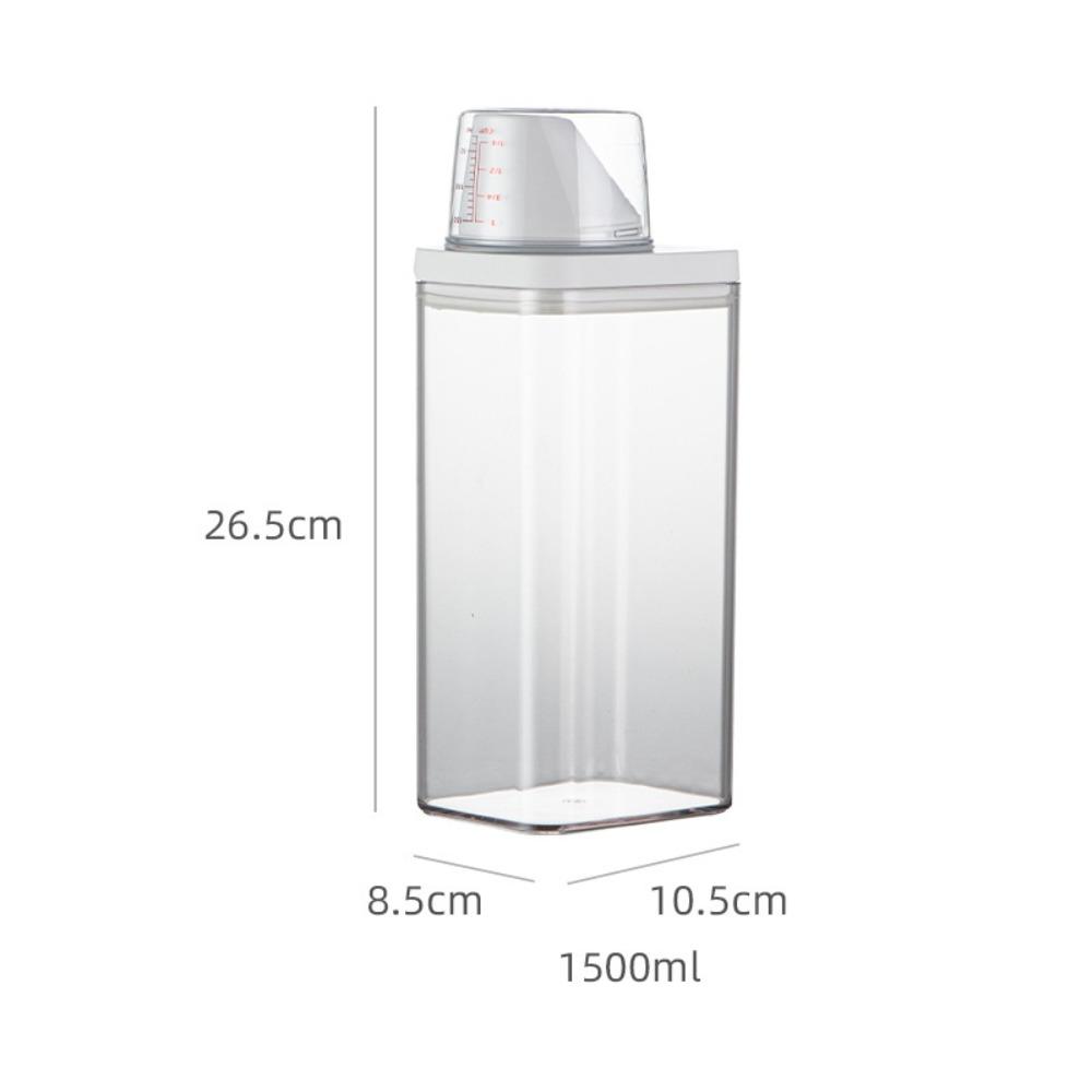 Sealed Laundry Powder Storage Box with Measuring Cup Detergent Powder Tank
