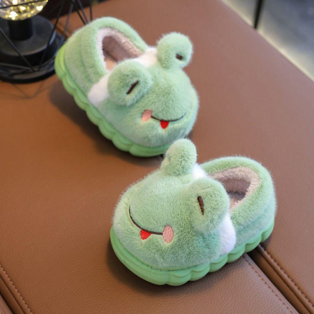 Thickened Children's Cotton Slippers Non Slip Kids Winter Warm Booties Kids Plush Shoes  Girls Boys