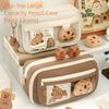 7Pcs Zipper Closure Capybara Pencil Case Large Capacity Stationery Bag Pen Bag  Office Use