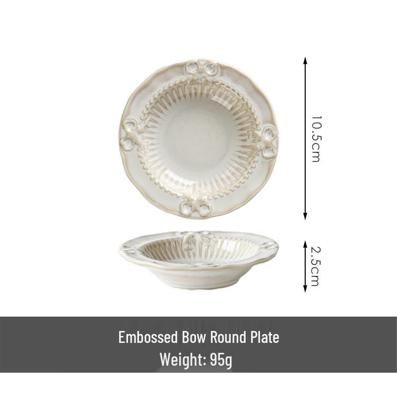 Zhi Shi Embossed Bowknot Ceramic Dinnerware